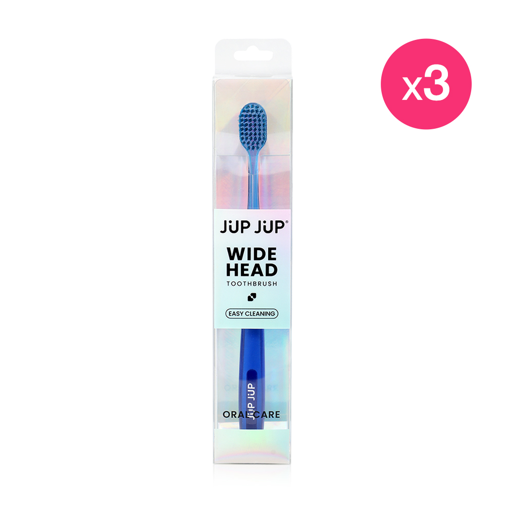 JUP JUP Wide Head Toothbrush 3pcs #Blue