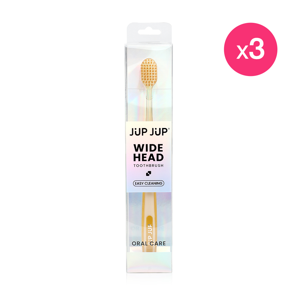 JUP JUP Wide Head Toothbrush 3pcs #Yellow