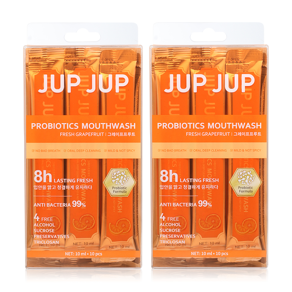 [Buy 1 Get 1] JUP JUP Probiotics Mouthwash [10ml x 10pcs] #Fresh Grapefruit  ( สินค้าหมดอายุ : 2026.04.13 ) 