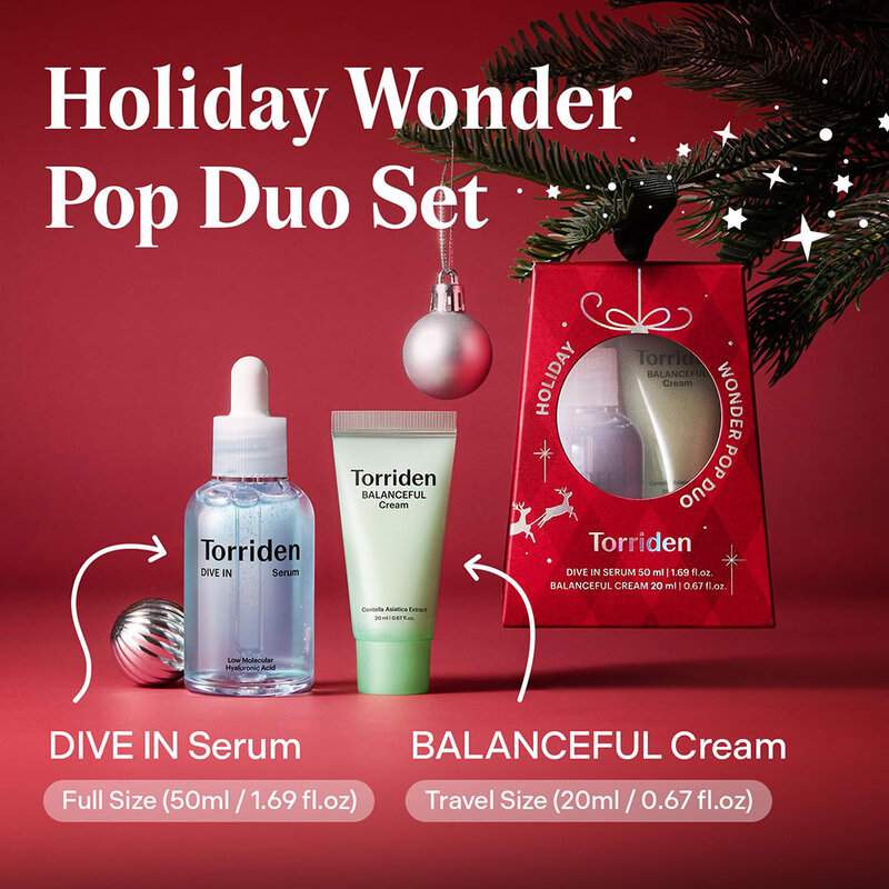 Torriden Set 2 Item Holiday Wonder Pop Duo Red Dive In Serum 50ml + Cream 20ml