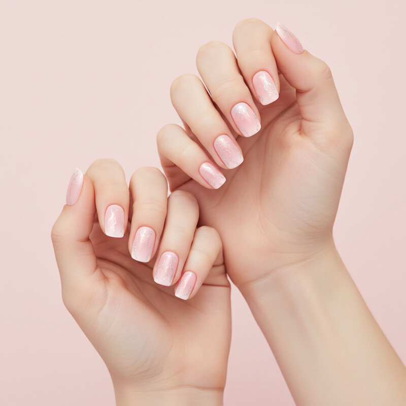 KVY Nail Stickers 14Tips #ZX-3782 Pink Crack