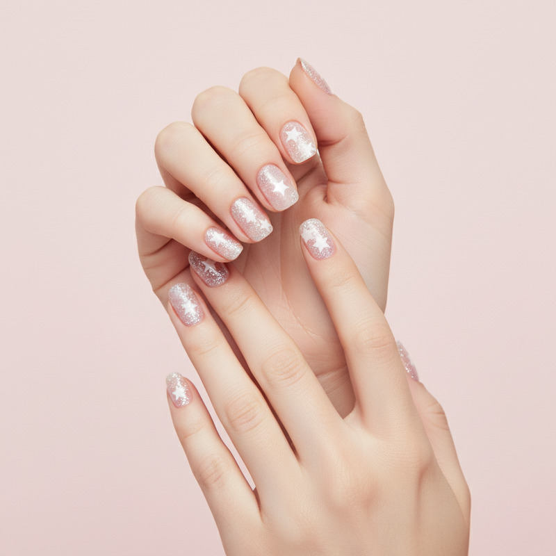 KVY Nail Stickers 14Tips #ZJ-0311 Shinny Star