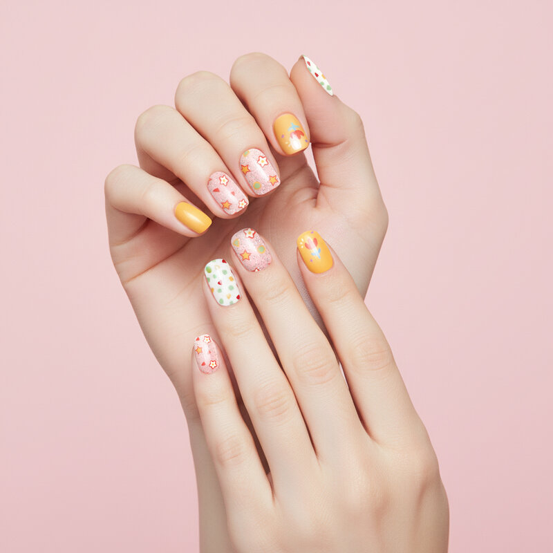 KVY Nail Stickers 14Tips #ZJ-0320 Cute Painting