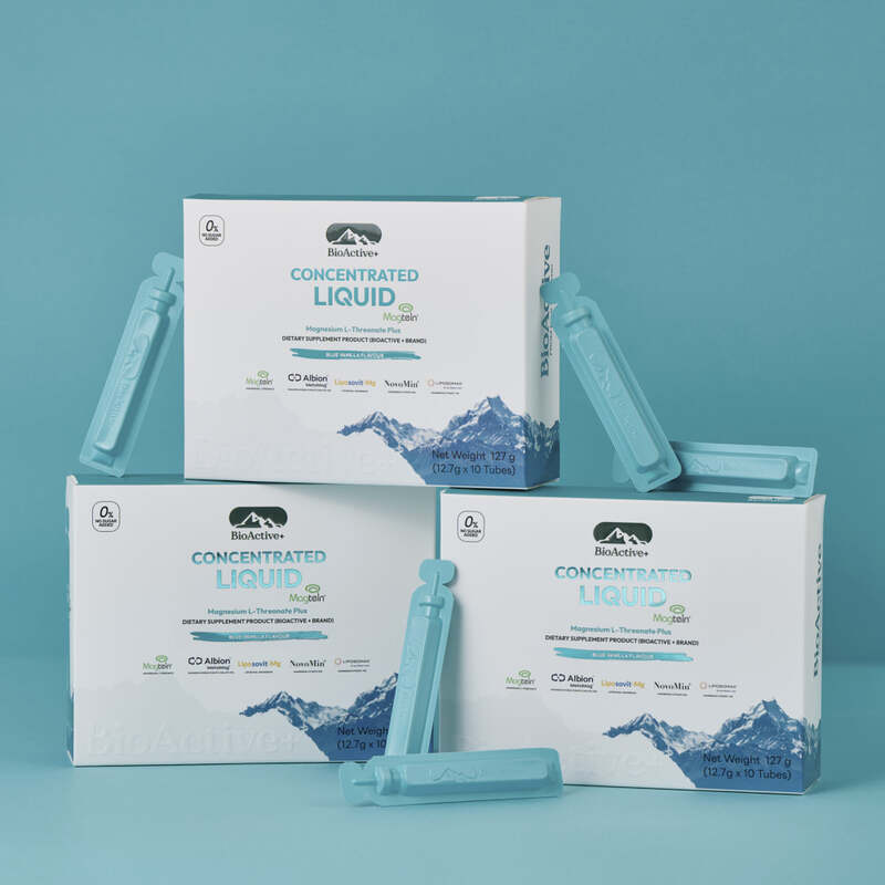 Bioactive+ Concentrated Liquid MagTein R Magnesium L-Threonate Plus [12.7g x 10 Tubes]