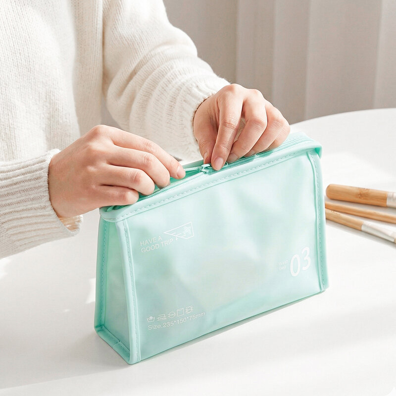 KVY Triangular Waterproof Cosmetic Bag #Mint Green