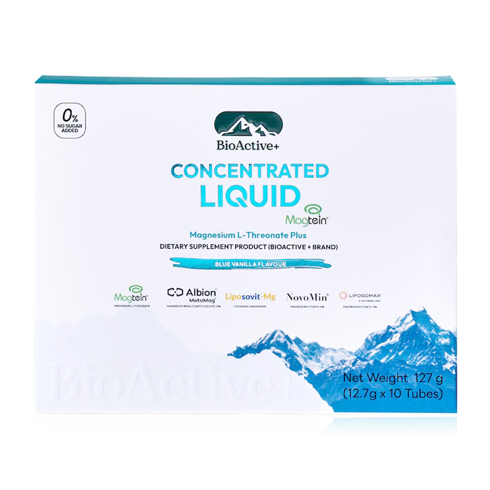 Bioactive+ Concentrated Liquid MagTein R Magnesium L-Threonate Plus [12.7g x 10 Tubes]