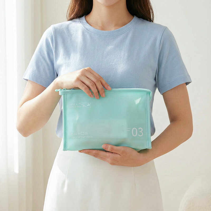 KVY Triangular Waterproof Cosmetic Bag #Mint Green
