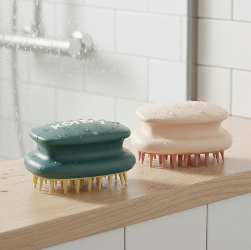 Konvy Massage Shampoo Hair Brush #Green