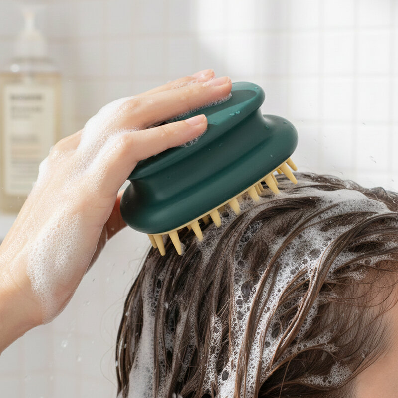 Konvy Massage Shampoo Hair Brush #Green
