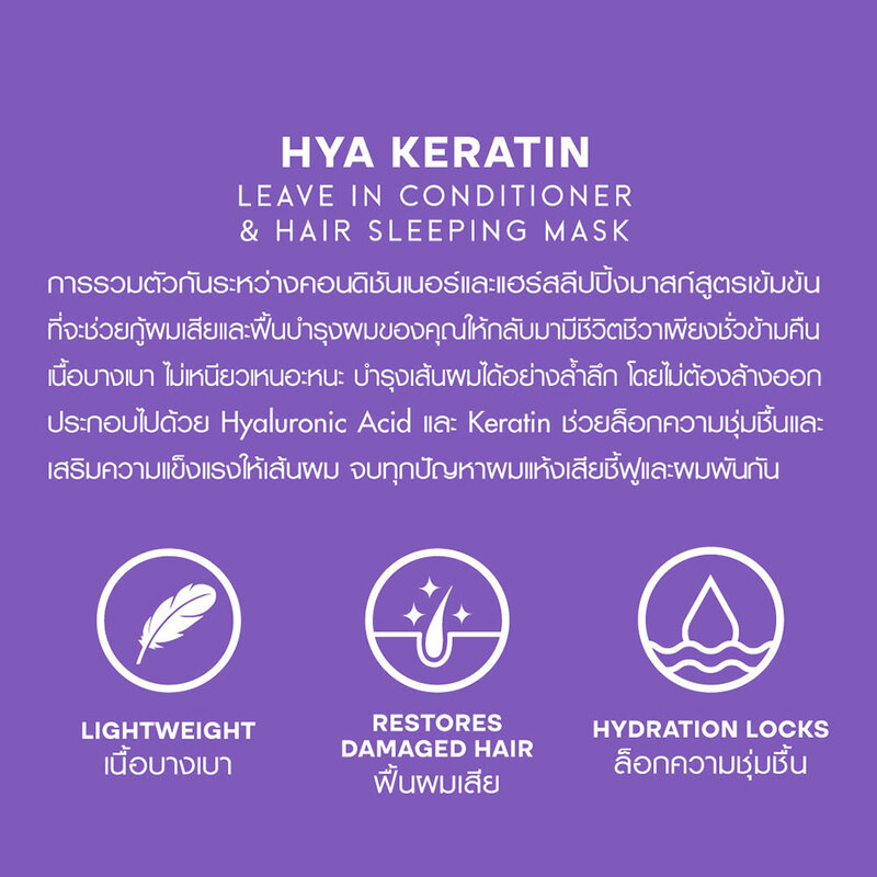 Hair It Hya Keratin Leave In Conditioner & Hair Sleeping Mask 100g