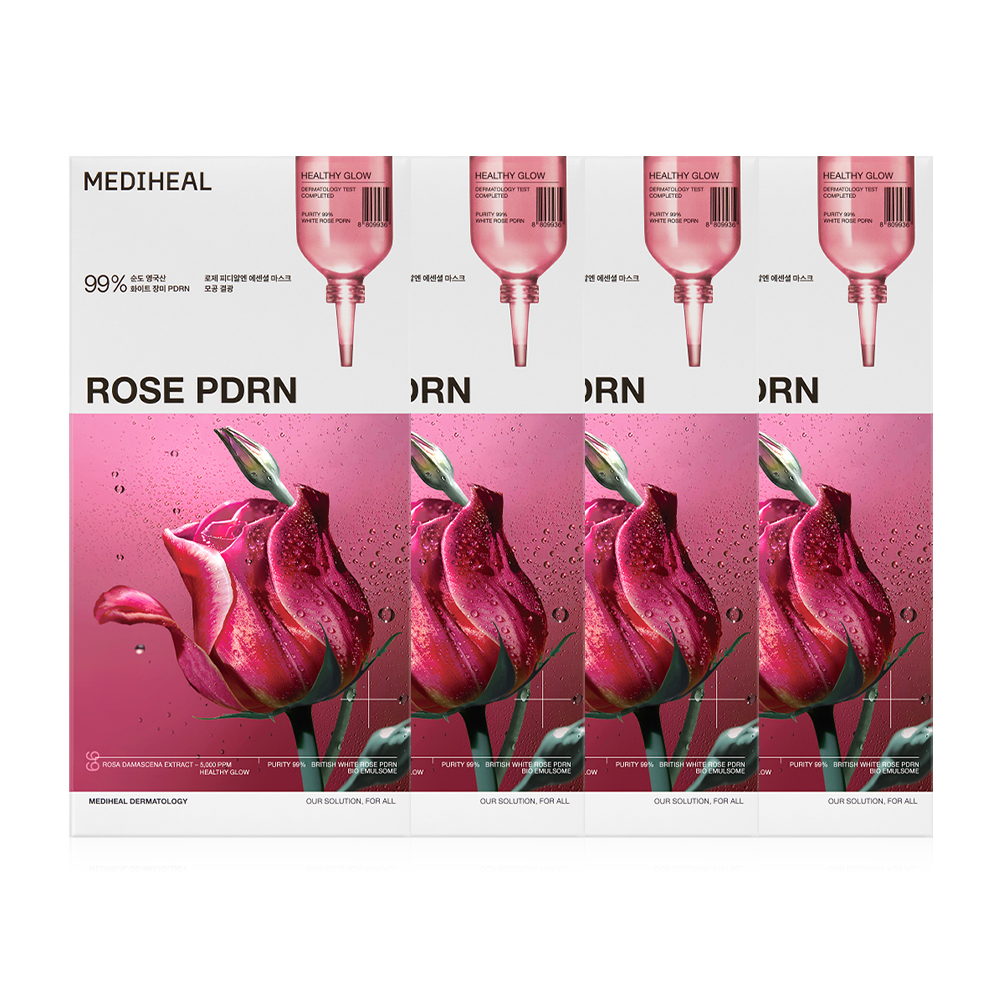 Mediheal Rose PDRN Essential Mask Healthy Glow Box [24ml x 4pcs]