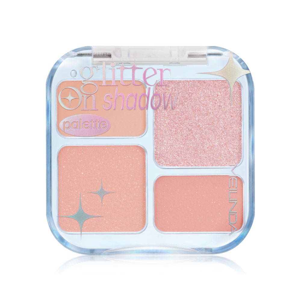 Mei Linda Glitter On Shadow Palette 6.8g #02 Peach Bellini