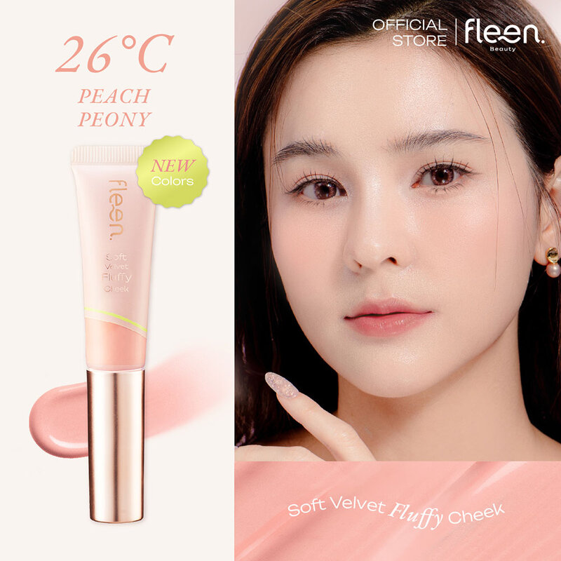 Fleen Beauty Soft Velvet Fluffy Cheek Blush On 10g #26°C Peach Peony