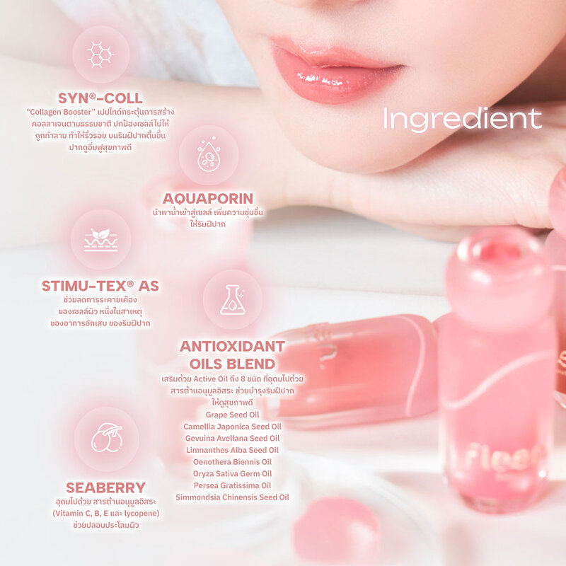 Fleen Beauty Glassian Blur Glowy Lip 3.2g #01 Pink Bonbon