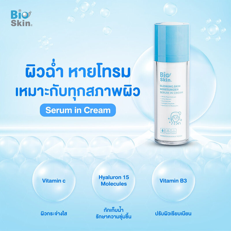 Bioskin Glowing Skin Moisturizer Serum In Cream 30g
