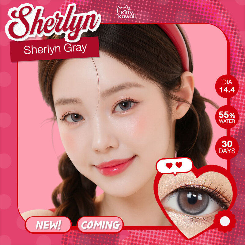 Kitty Kawaii Plus Contact Lens Sherlyn Gray 1Pair #-0.75