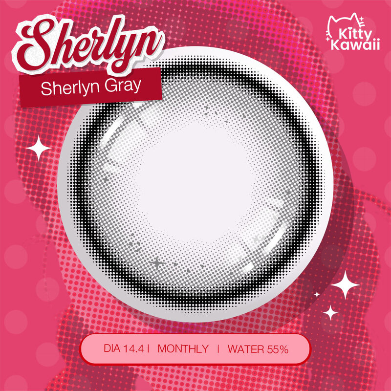 Kitty Kawaii Plus Contact Lens Sherlyn Gray 1Pair #-0.75
