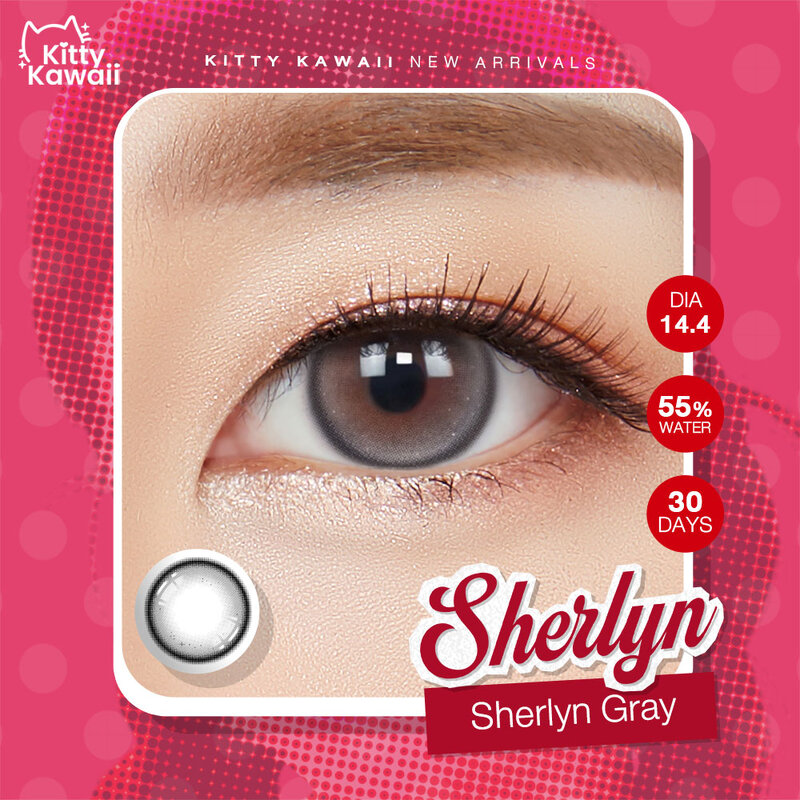 Kitty Kawaii Plus Contact Lens Sherlyn Gray 1Pair #-0.75