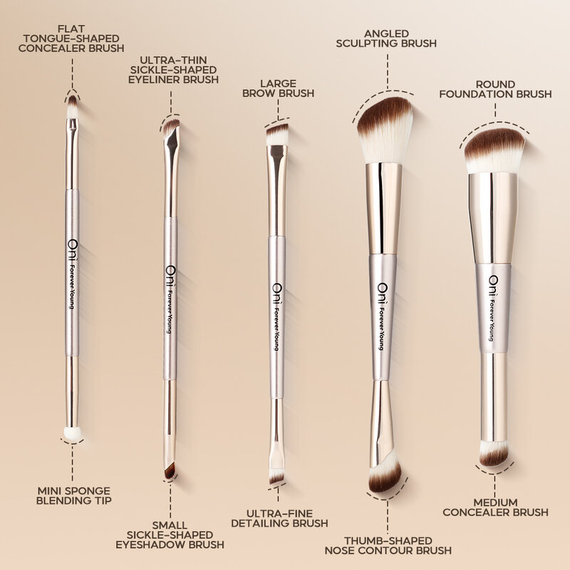 Oni Dual-Ended Eye Shadow & Liner Brush #Champagne