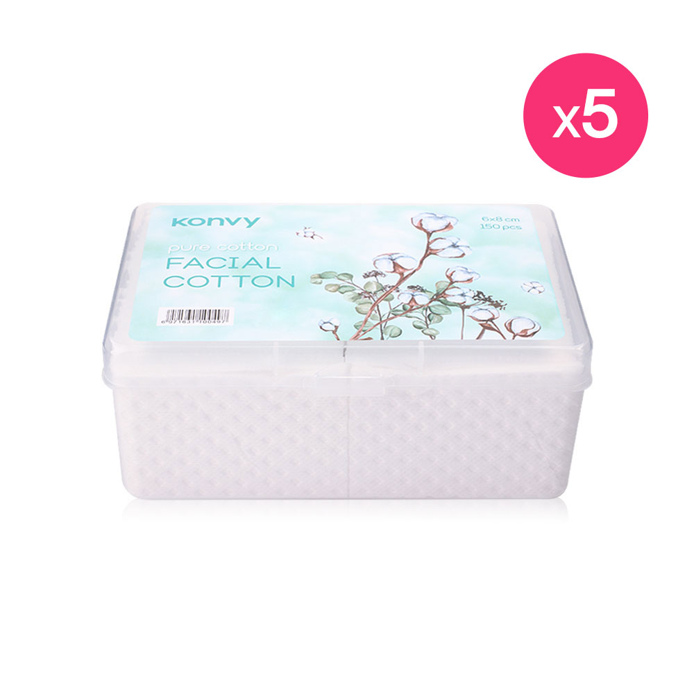 [Buy 4 Get 1] Konvy Facial Cotton 150pcs