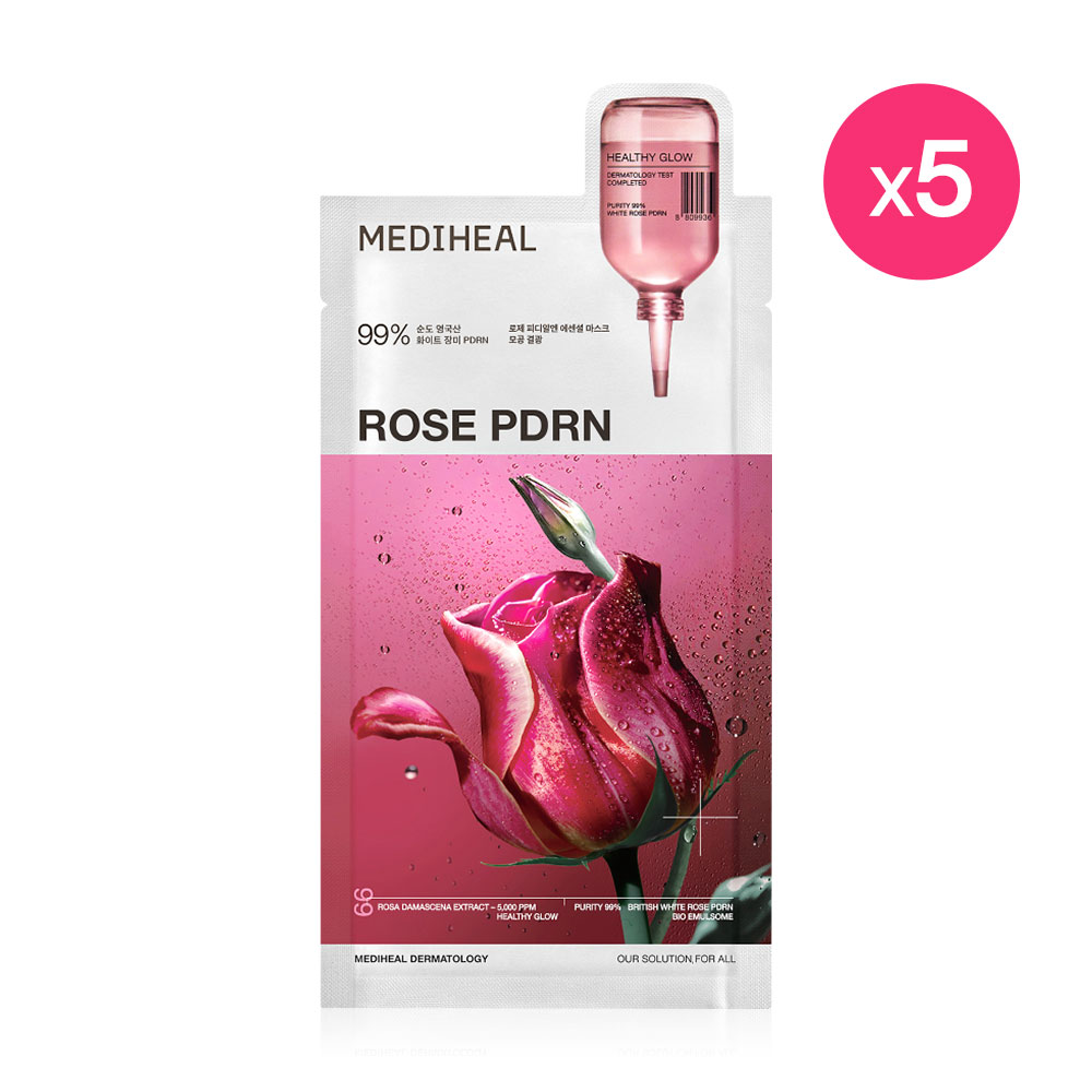 Mediheal Rose PDRN Essential Mask Healthy Glow [24ml x 5pcs]
