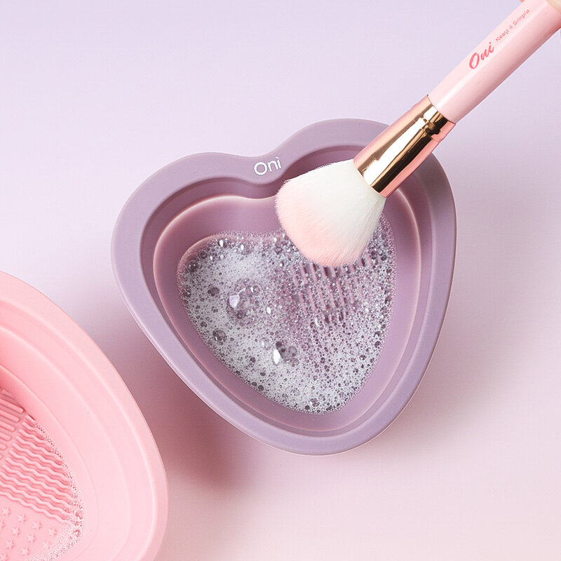 Oni Makeup Brush Cleansing Bowl Heart #Lavender Purple
