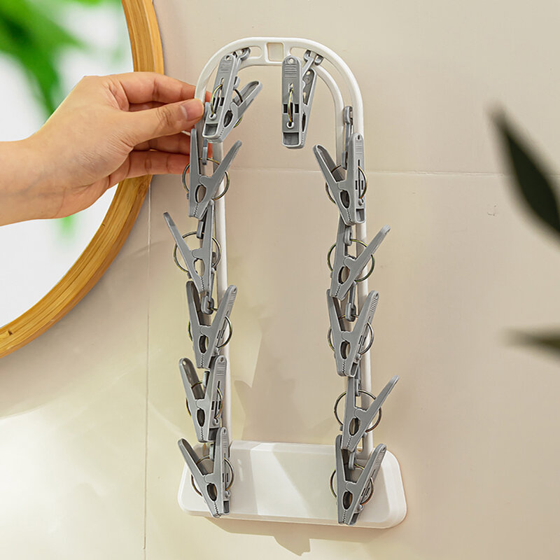 NaChuan Wall Hanging Drying Rack 12 Hooks A0642 #White