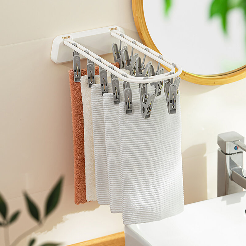 NaChuan Wall Hanging Drying Rack 12 Hooks A0642 #White