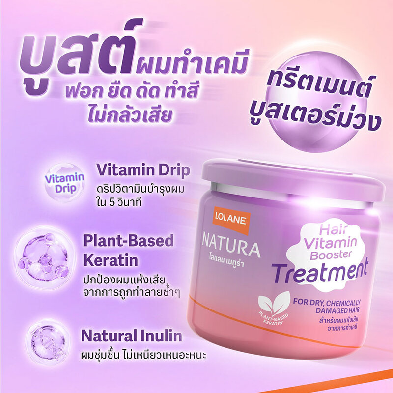 Lolane Natura Booster Treatment For Dry Chemically And Damaged 250g