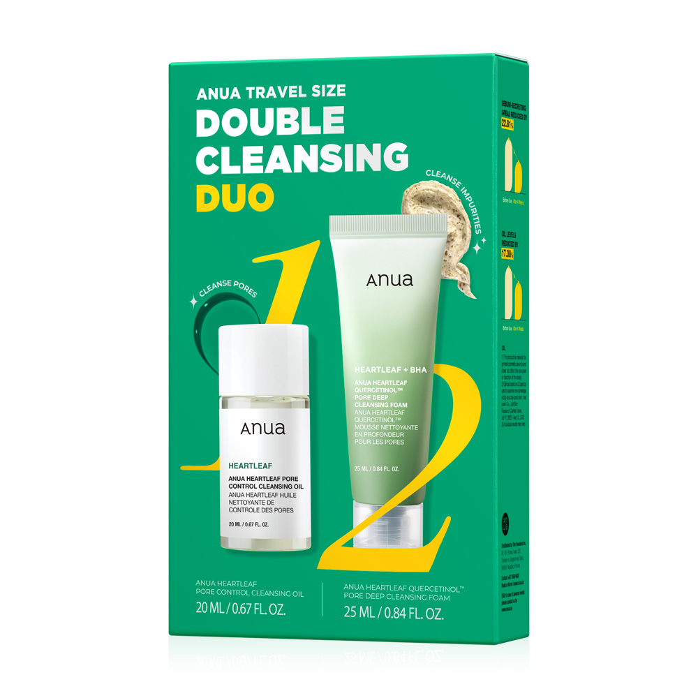 ANUA Travel Size Double Cleansing Duo [Cleansing Foam 25ml + Cleansing Oil 20ml]