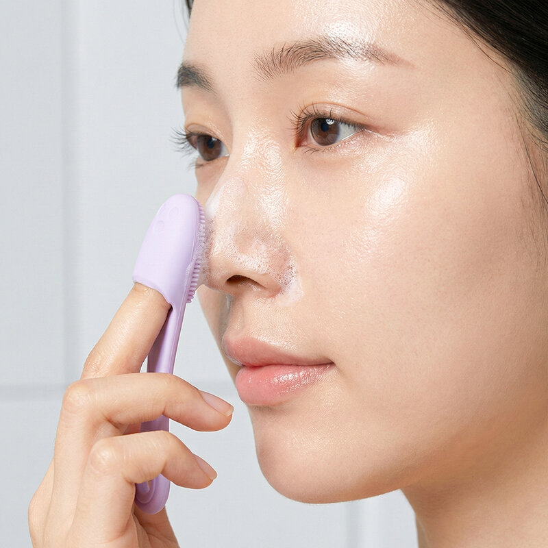 KVY Silicone Face Wash Brush 2pcs #Purple