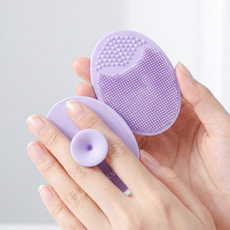 KVY Silicone Face Wash Brush 2pcs #Purple