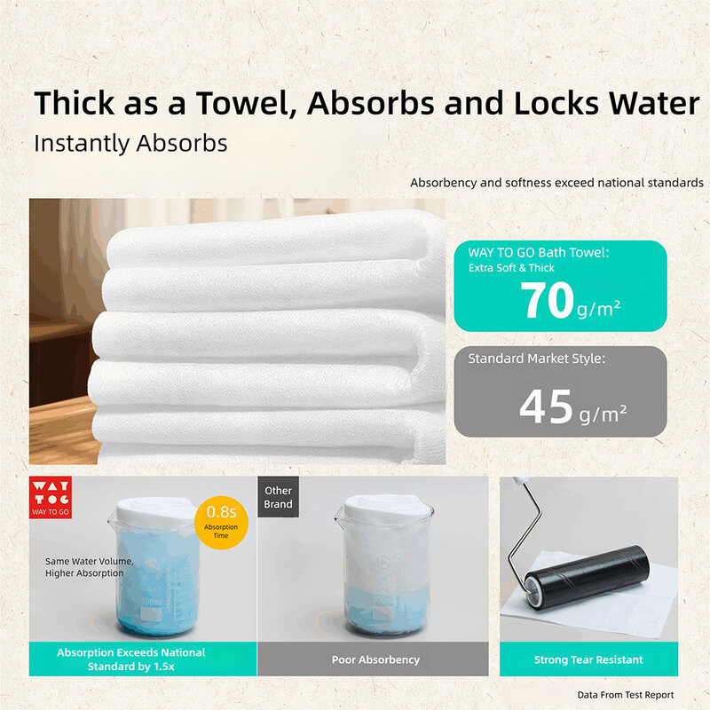 WAY TO GO Disposable Bath Towel 1pc