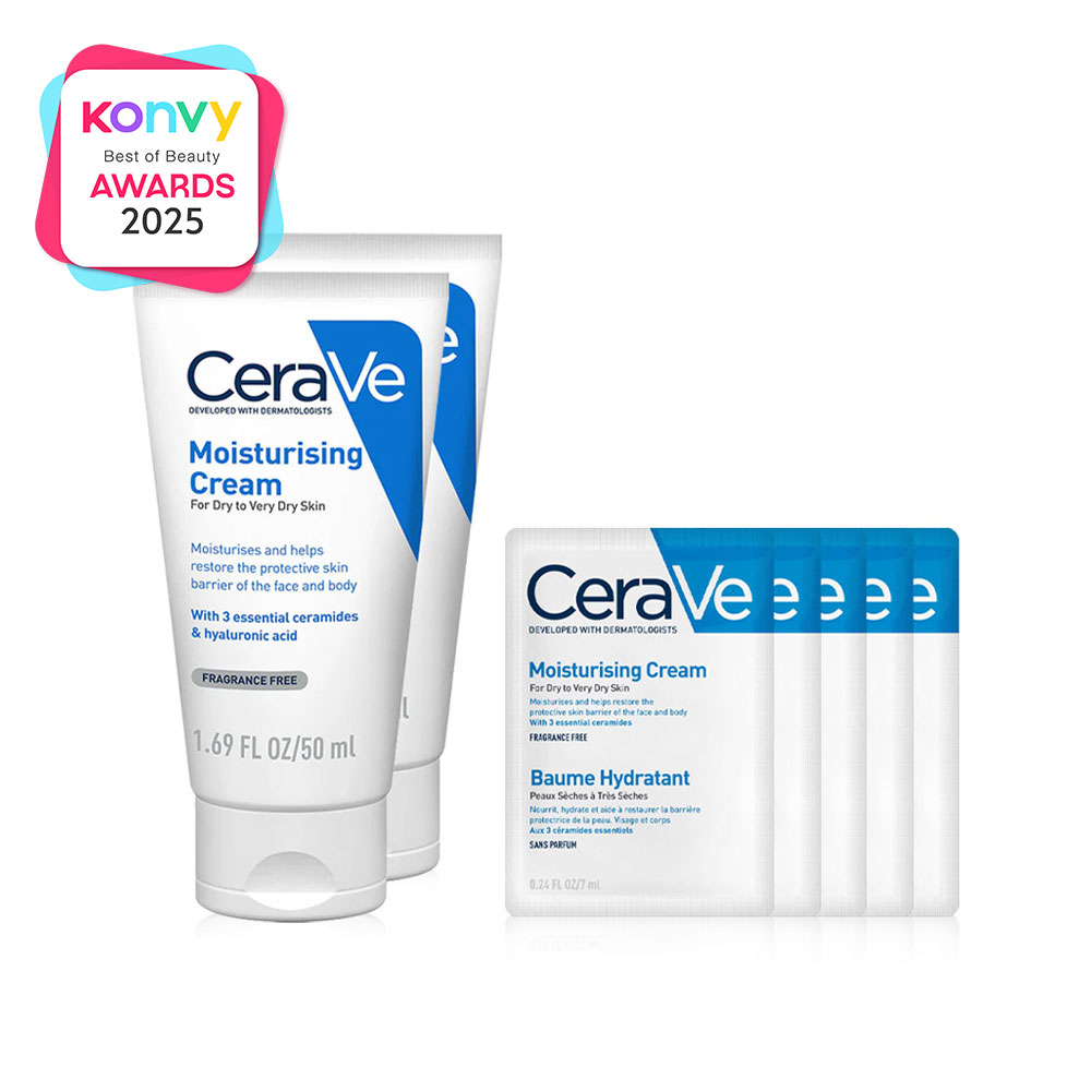 CeraVe Moisturising Cream [50ml x 2pcs] [Free! CeraVe Moisturising Cream [7ml x 5pcs]]