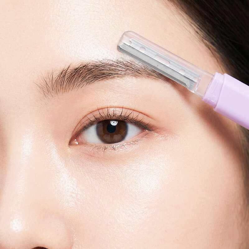 KVY Dual-Ended Eyebrow Razor 2pcs #Purple