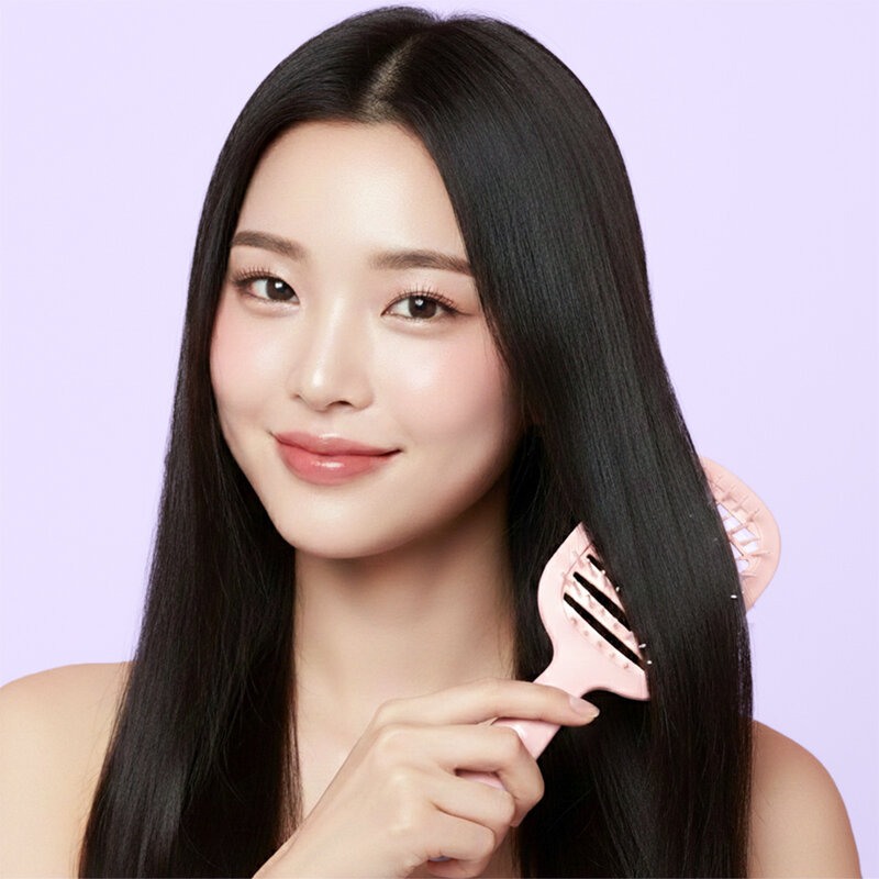 KVY Hollow Massage Air Cushion Hair Comb #Pink