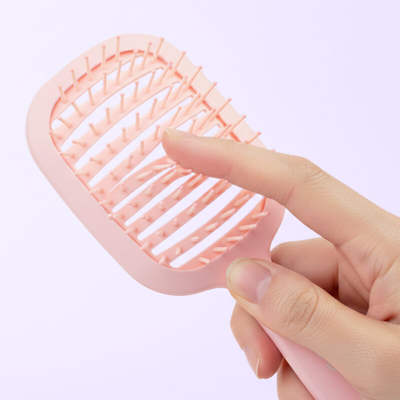 KVY Hollow Massage Air Cushion Hair Comb #Pink