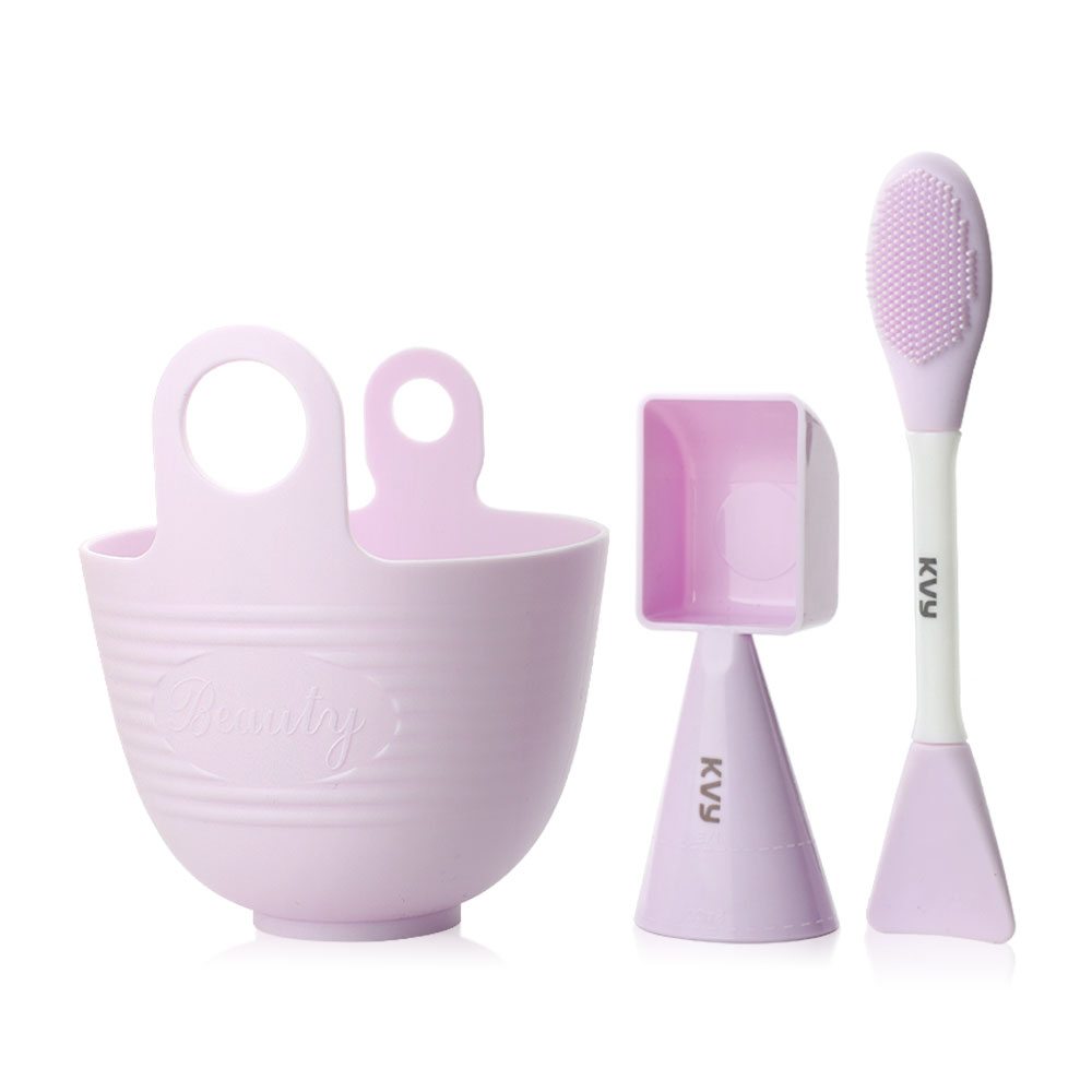 KVY Facial Mask Bowl Kit 3pcs #Purple
