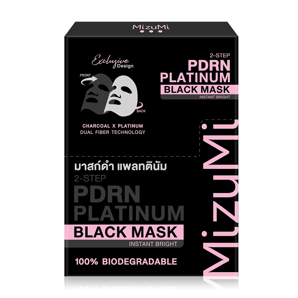 MizuMi PDRN Platinum Black Mask Instant Bright [30ml x 5pcs]