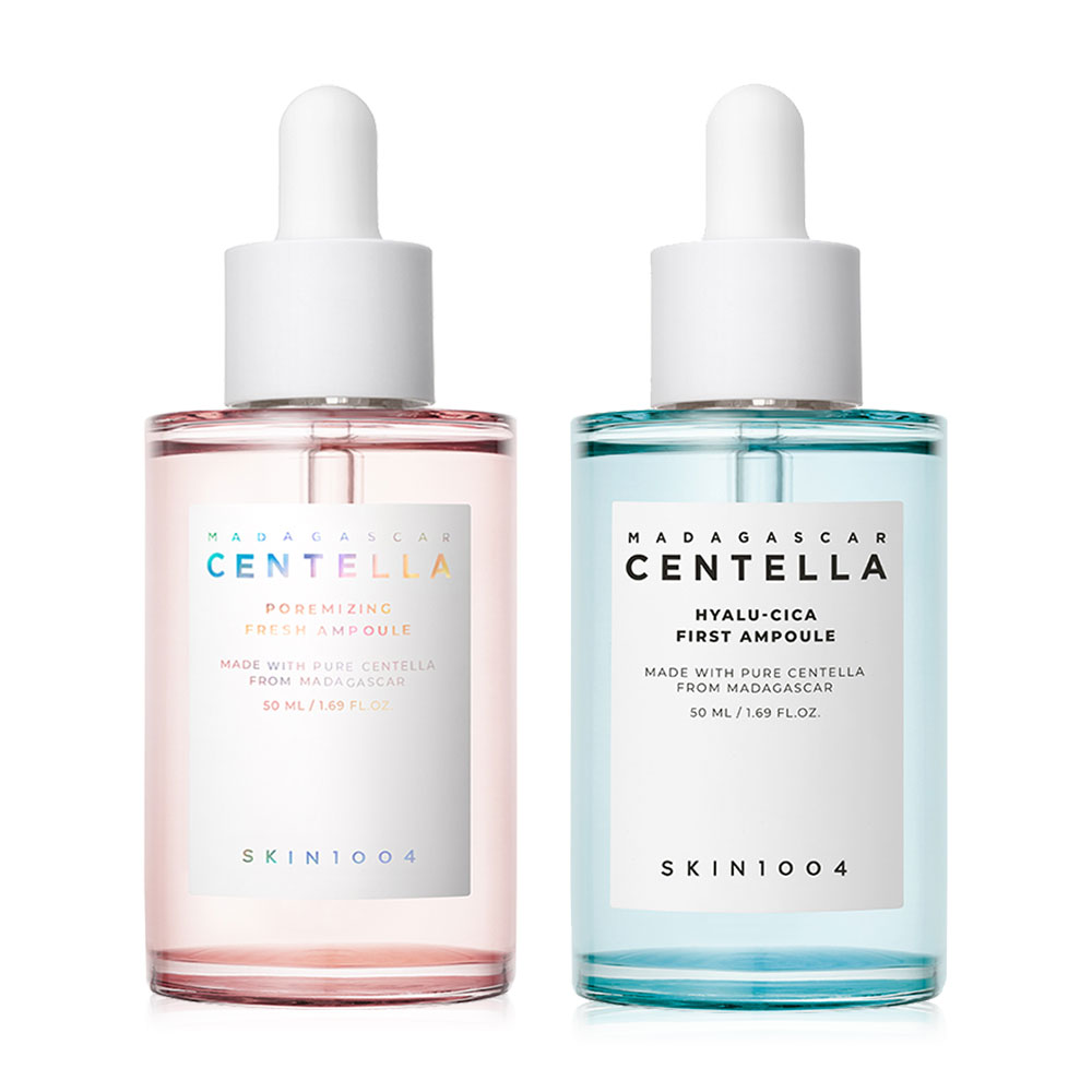 SKIN1004 Set 2Item Madagascar Centella Poremizing Fresh Ampoule 50ml + Madagascar Centella Hyalu-Cica First Ampoule 50ml