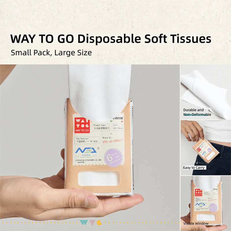 WAY TO GO Handy Soft Tissue [6pcs x 2 Pack]