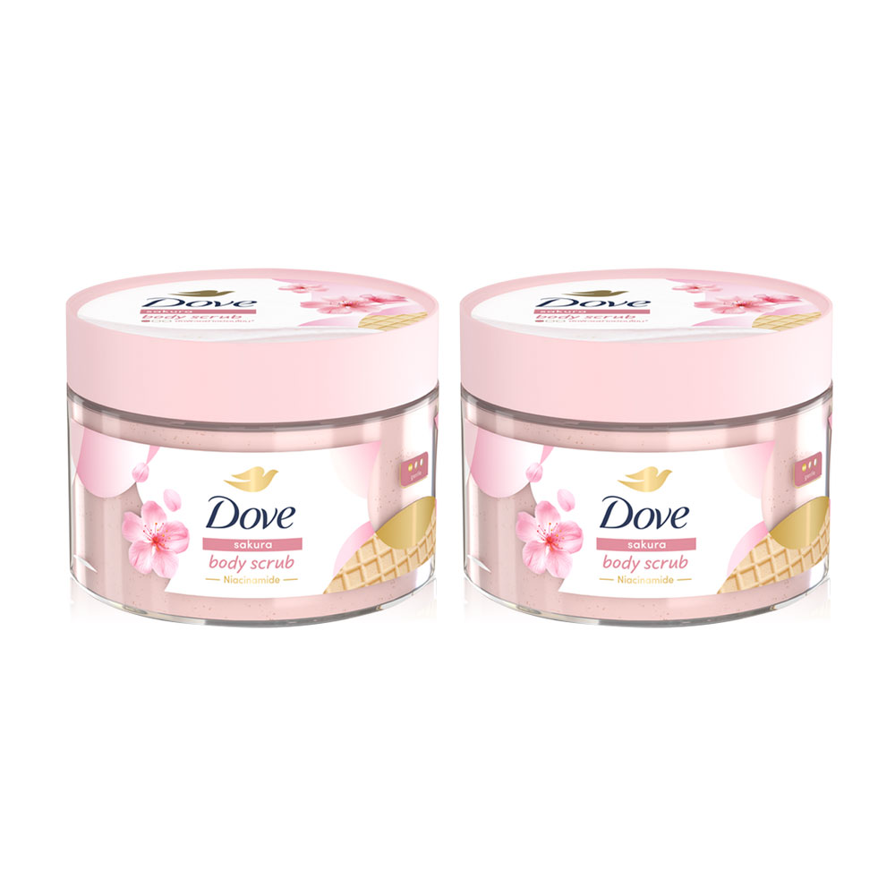 Dove Sakura Body Scrub [280g x 2pcs]