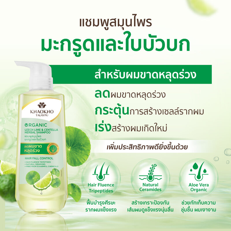 Khaokho Talaypu Shampoo Leech Lime & Centella [450ml x 2pcs]