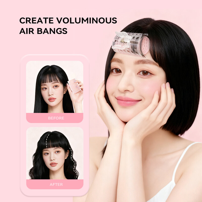 KVY Elastic Clip Hair Rollers 3pcs #Pink