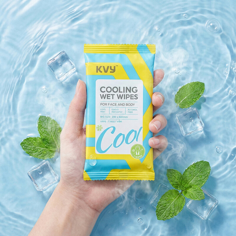 KVY Cooling Wet Wipes 1 Sheet #Mint
