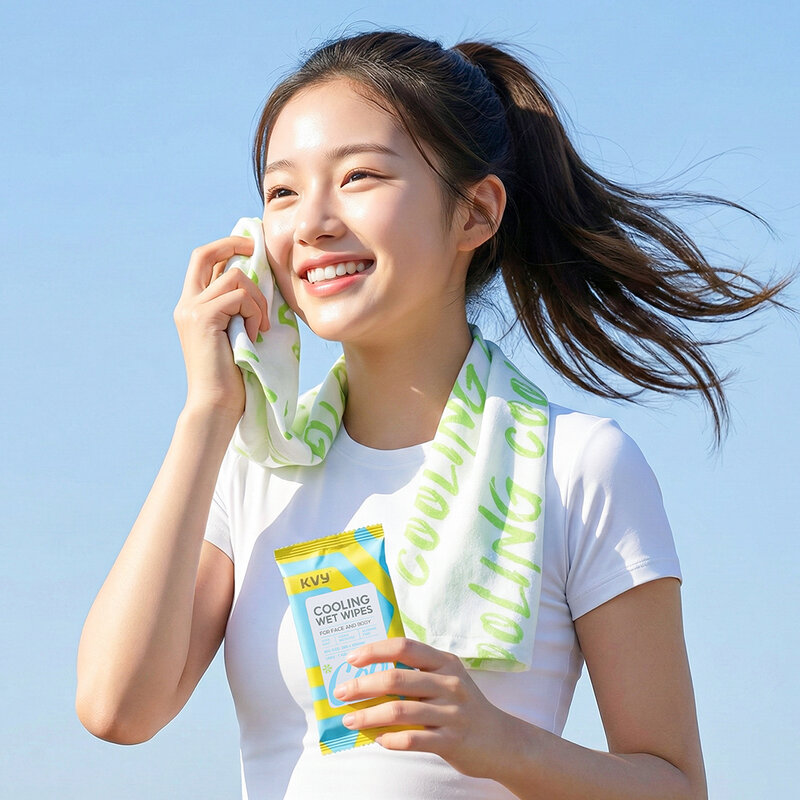 KVY Cooling Wet Wipes 1 Sheet #Mint