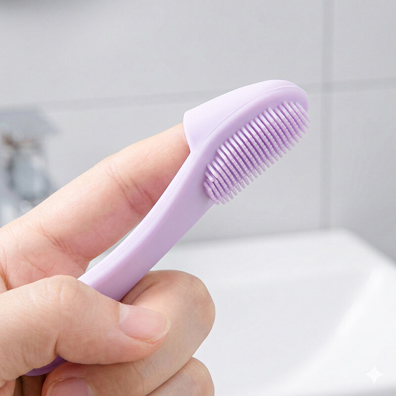 KVY Silicone Face Wash Brush 2pcs #Purple