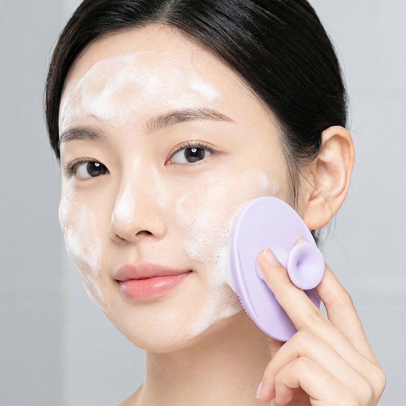 KVY Silicone Face Wash Brush 2pcs #Purple